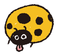 Happy yellow ladybug sticker #7108049