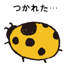 Happy yellow ladybug sticker #7108051