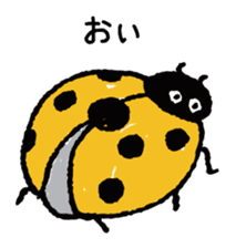 Happy yellow ladybug sticker #7108052