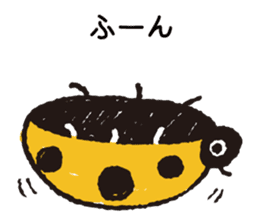Happy yellow ladybug sticker #7108055