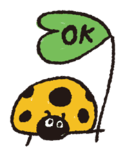 Happy yellow ladybug sticker #7108059