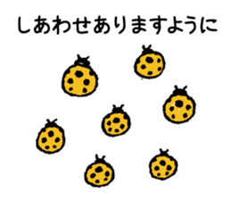 Happy yellow ladybug sticker #7108061