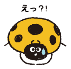 Happy yellow ladybug sticker #7108071