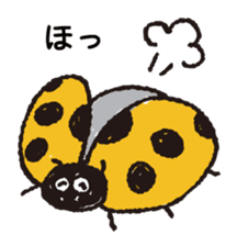 Happy yellow ladybug sticker #7108079