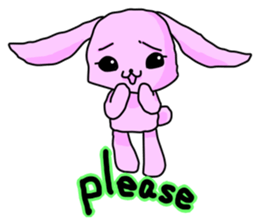 Pink Rabbit in Japanese sticker #7109591