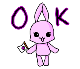 Pink Rabbit in Japanese sticker #7109592