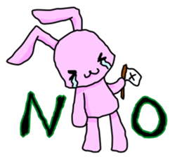 Pink Rabbit in Japanese sticker #7109593