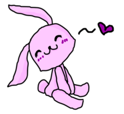 Pink Rabbit in Japanese sticker #7109602