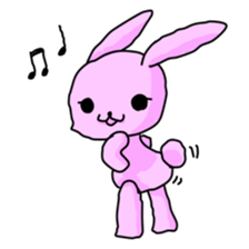 Pink Rabbit in Japanese sticker #7109603