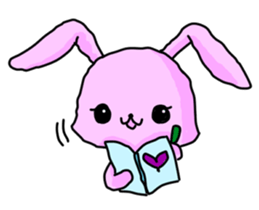 Pink Rabbit in Japanese sticker #7109604