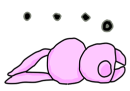 Pink Rabbit in Japanese sticker #7109621