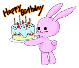 Pink Rabbit in Japanese sticker #7109623