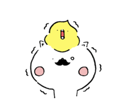 Respectable beard of cat and Soft birds sticker #7111178