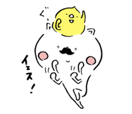 Respectable beard of cat and Soft birds sticker #7111188