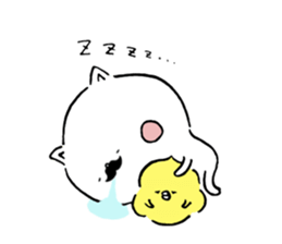 Respectable beard of cat and Soft birds sticker #7111190