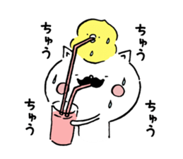 Respectable beard of cat and Soft birds sticker #7111204