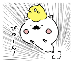 Respectable beard of cat and Soft birds sticker #7111206