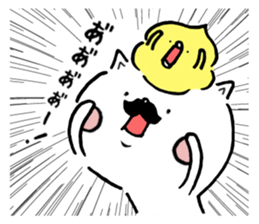 Respectable beard of cat and Soft birds sticker #7111207
