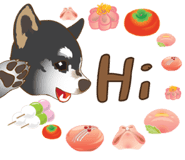 Japanese confectionery and Shiba Inu. sticker #7114132