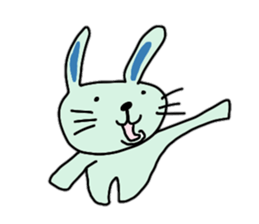 Blue rabbit Johnny sticker #7114439