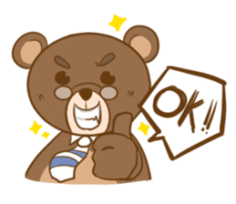 Mad bear & funny kids sticker #7116959