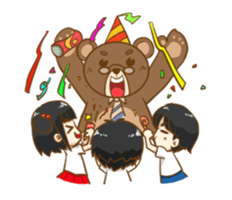 Mad bear & funny kids sticker #7116988