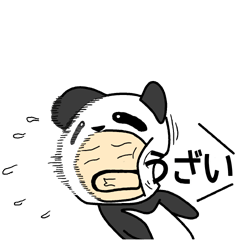 Uncle wearing a costume of panda2