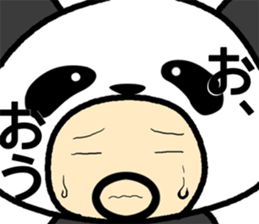 Uncle wearing a costume of panda2 sticker #7118312