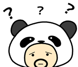 Uncle wearing a costume of panda2 sticker #7118318