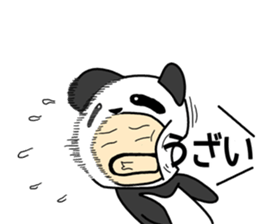 Uncle wearing a costume of panda2 sticker #7118321
