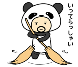 Uncle wearing a costume of panda2 sticker #7118325
