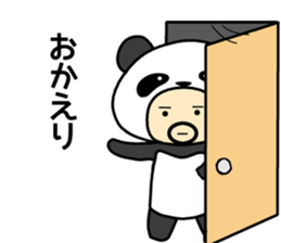 Uncle wearing a costume of panda2 sticker #7118327