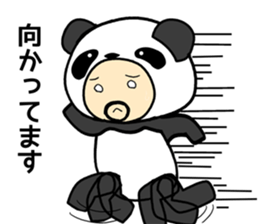 Uncle wearing a costume of panda2 sticker #7118328