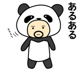 Uncle wearing a costume of panda2 sticker #7118332