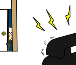 Uncle wearing a costume of panda2 sticker #7118336