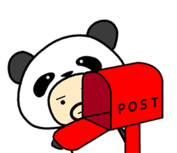 Uncle wearing a costume of panda2 sticker #7118338