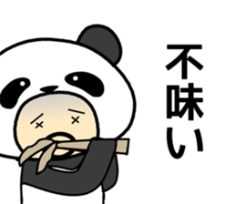 Uncle wearing a costume of panda2 sticker #7118341