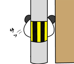 Uncle wearing a costume of panda2 sticker #7118343