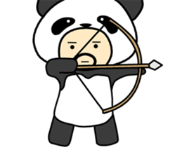 Uncle wearing a costume of panda2 sticker #7118348