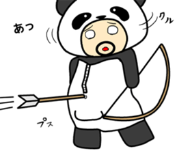 Uncle wearing a costume of panda2 sticker #7118349