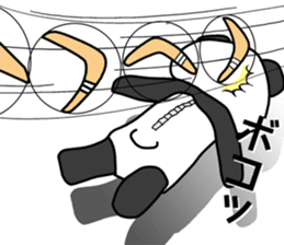 Uncle wearing a costume of panda2 sticker #7118351