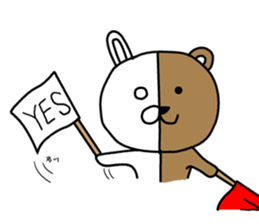 Positive rabbit and negative bear sticker #7120020