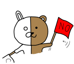 Positive rabbit and negative bear sticker #7120021