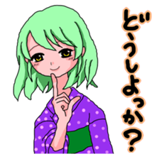 YUKATA Girls in Japanese sticker #7121012