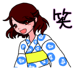 YUKATA Girls in Japanese sticker #7121015