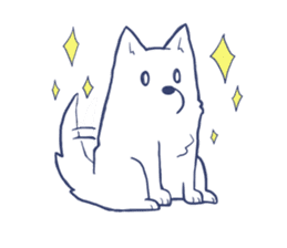 Daily life of a white dog sticker #7123876