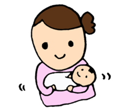 A baby and the family4 sticker #7125359