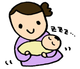 A baby and the family4 sticker #7125360