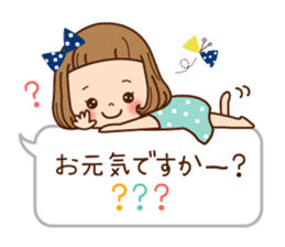 The girl that a forelock is shortish. sticker #7126672