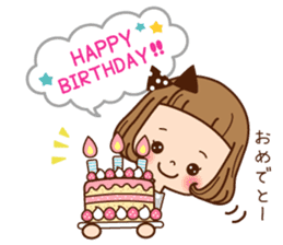 The girl that a forelock is shortish. sticker #7126688